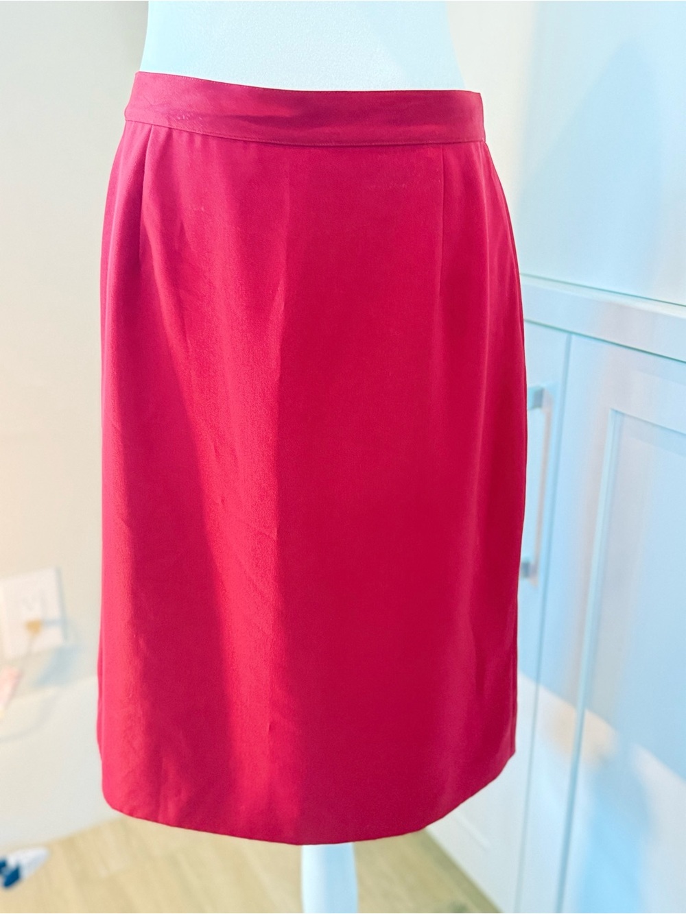 Votre Nom Red Raspberry Pencil Skirt in Vibrant Raspberry